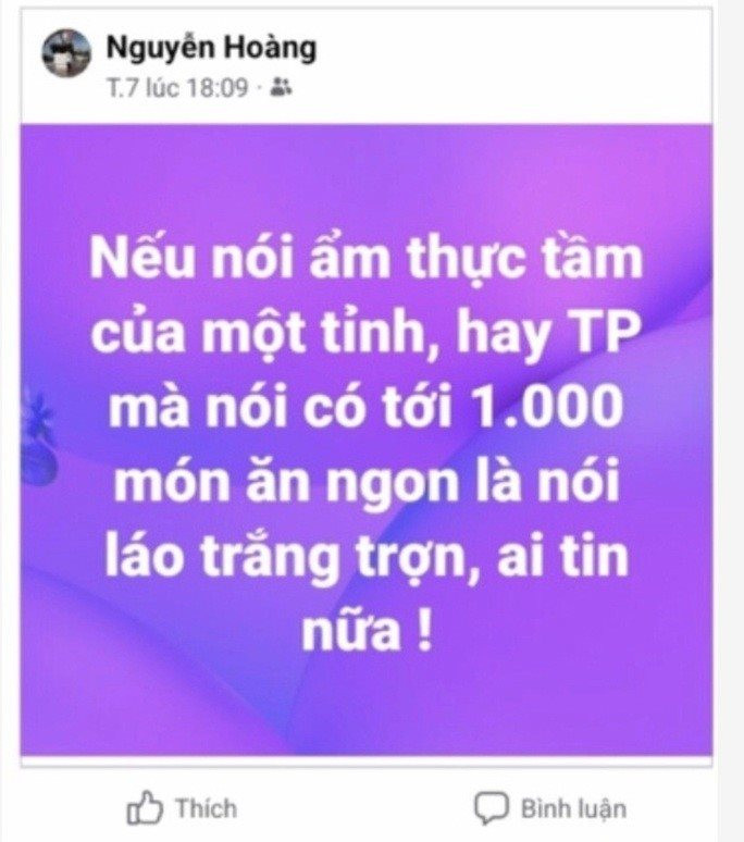 Đề nghị thu hồi quyết định tạm đình chỉ công tác Phó phòng viết về 1.000 món ngon