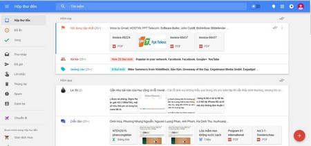Hộp thư Inbox có giao diện hiện đại và nhiều tính năng mới hơn so với hộp thư Gmail trước đây