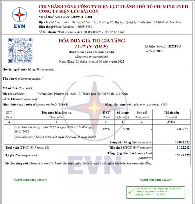 Từ ngày 1/7/2022: Điện lực TP. Hồ Chí Minh thay đổi mẫu hóa đơn tiền điện