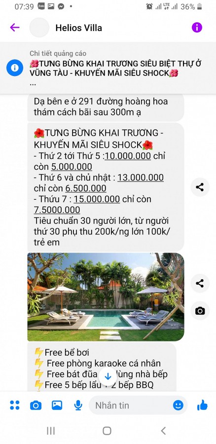 Đặt thuê “Helios Villa” ở Vũng Tàu qua mạng, nhiều du khách bị lừa