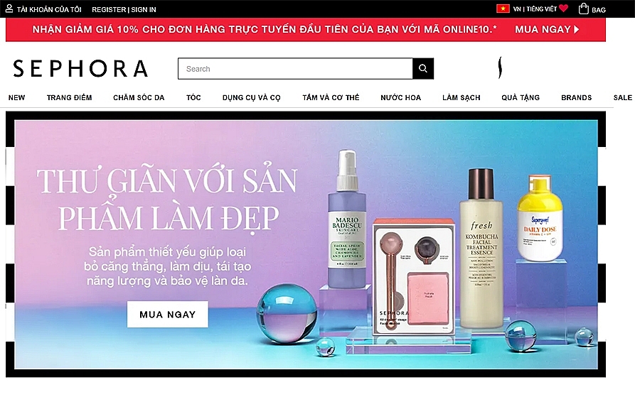 Cửa hàng trực tuyến của Sephora chính thức mở tại Việt Nam