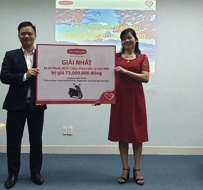 dai ichi life viet nam trao thuong dot 1 chuong trinh chao mung khach hang thu 3 trieu