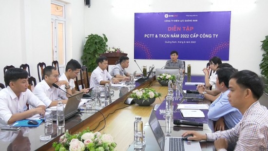 Công ty Điện lực Quảng Nam diễn tập phòng chống thiên tai năm 2022