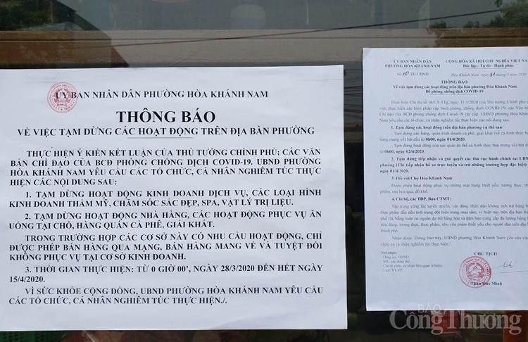 da nang cac ho kinh doanh an uong dong thuan voi chu truong tam dung hoat dong tu ngay 24