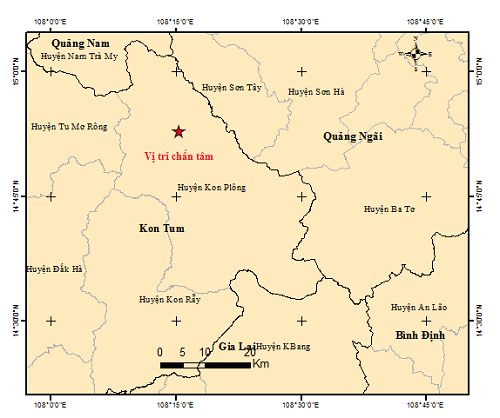 Lại tiếp tục có động đất tại tỉnh Kon Tum