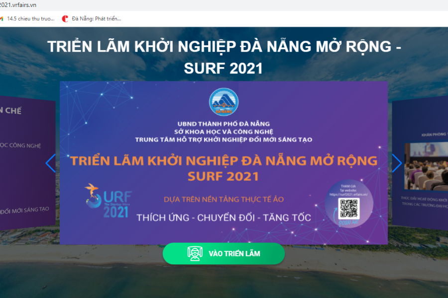 80 gian hàng tham gia Triển lãm khởi nghiệp Đà Nẵng mở rộng - Surf 2021 bằng công nghệ thực tế ảo