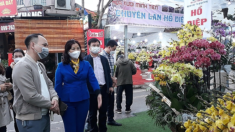 Sở Công Thương Hà Nội ghi nhậnkiểm tra công tác tổ chức, triển khai một số điểm chợ hoa xuân