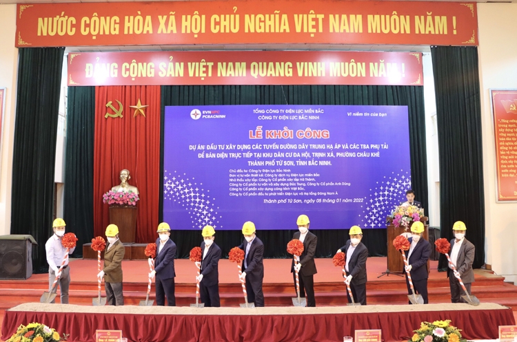 Bắc Ninh- Khởi công đầu tư xây dựng hạ tầng lưới điện phục vụ bán điện trực tiếp