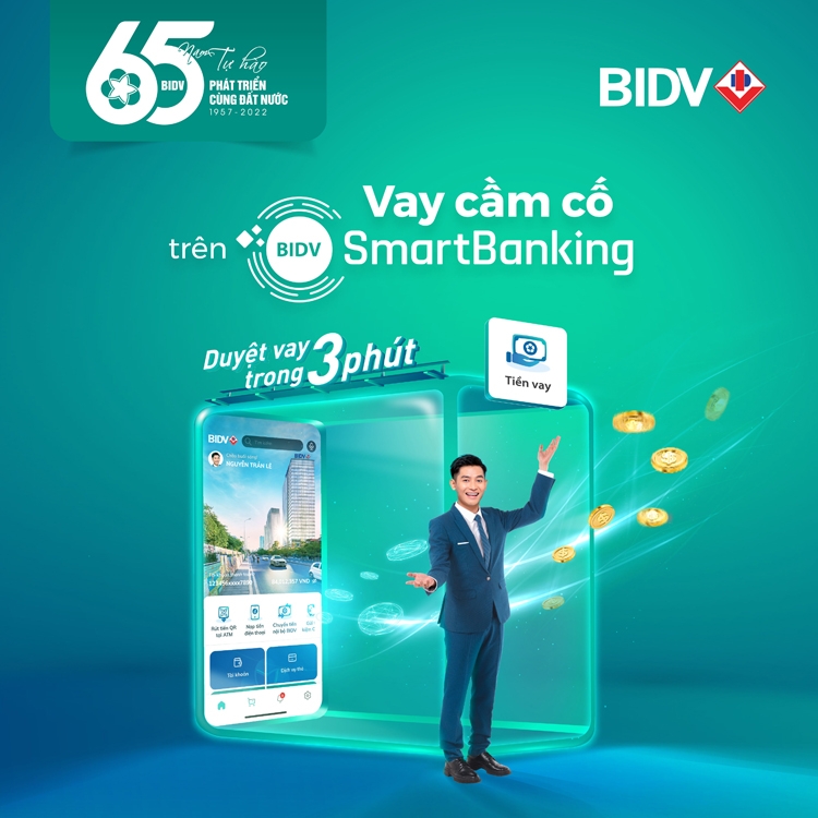 Vay online trong 1 phút và nhiều tính năng mới trên BIDV SmartBanking