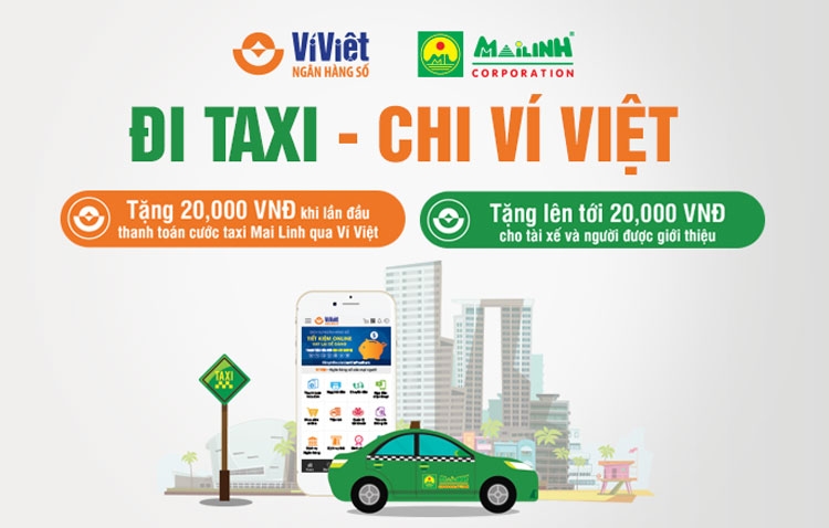 Ví Việt tặng thưởng khách hàng khi thanh toán cước Taxi Mai Linh qua mã QR