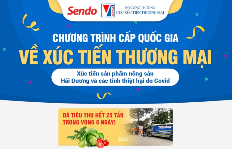 Sendo chung tay hỗ trợ tiêu thụ 25 tấn nông sản Hải Dương sau 6 ngày