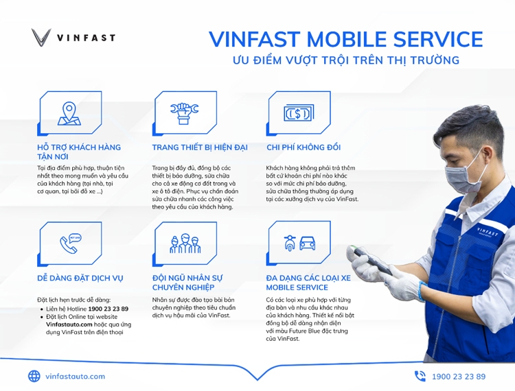 Dịch vụ Mobile Service cho xe máy điện của VinFast cDịch vụ Mobile Service cho xe máy điện của VinFast chinh phục người tiêu dùng Việthinh phục người