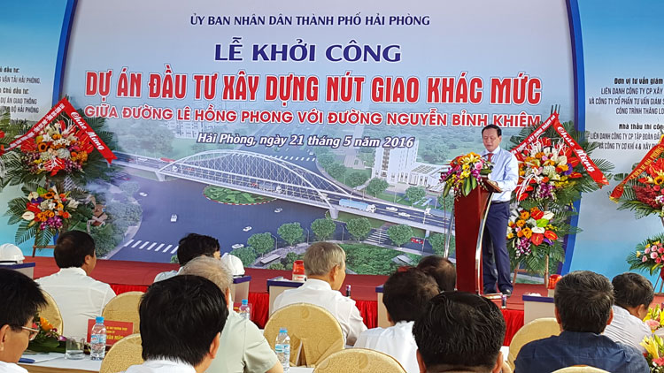 Hải Phòng: Khởi công cầu vượt nút giao thông Lê Hồng Phong - Nguyễn Bỉnh Khiêm