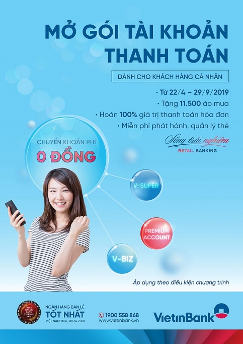 Tận hưởng ưu đãi ngập tràn với Gói tài khoản thanh toán VietinBank