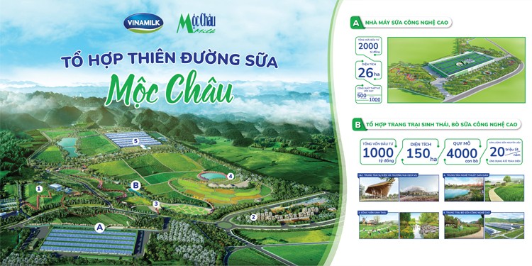 Mộc Châu Milk và Vinamilk khởi công Tổ hợp thiên đường sữa Mộc Châu