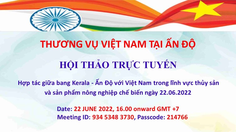 Mời tham dự hội nghị xúc tiến thương mại, đầu tư với bang Kerala Ấn Độ