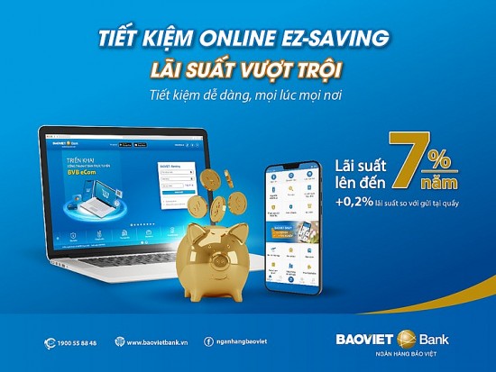 Gửi tiết kiệm online lãi suất tới 7% tại BAOVIET Bank