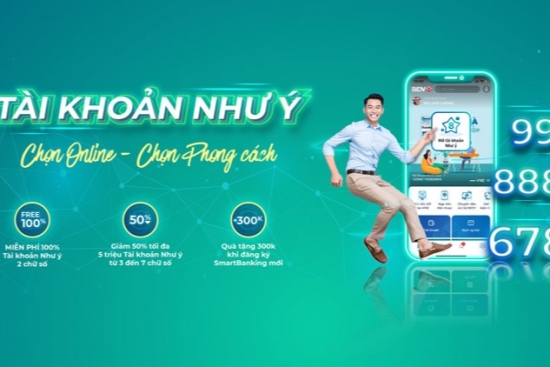 Miễn phí chọn số tài khoản Như ý trên BIDV SmartBanking