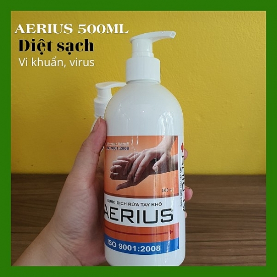 Dung dịch rửa tay khô Aerius chai 500ml nghi ngờ là mỹ phẩm giả