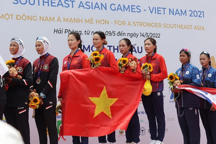 SEA Games 31: Đua thuyền Rowing Việt Nam xuất sắc đoạt 2 huy chương vàng