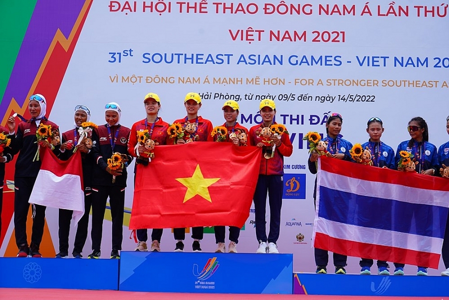 SEA Games 31: Đua thuyền Rowing Việt Nam xuất sắc đoạt 2 huy chương vàng