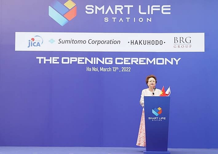Madame Nguyễn Thị Nga – Chủ tịch Tập đoàn BRG phát biểu tại buổi lễ