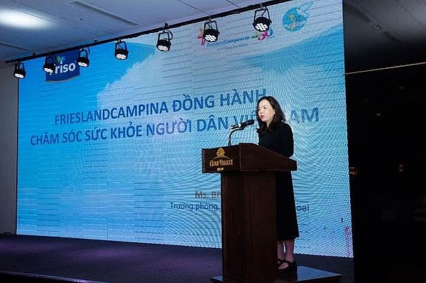 Bà Bùi Thị Thu Hương – Trưởng phòng Đối ngoại FrieslandCampina Việt Nam chia sẻ về sứ mệnh, mục đích hoạt động của Tập đoàn