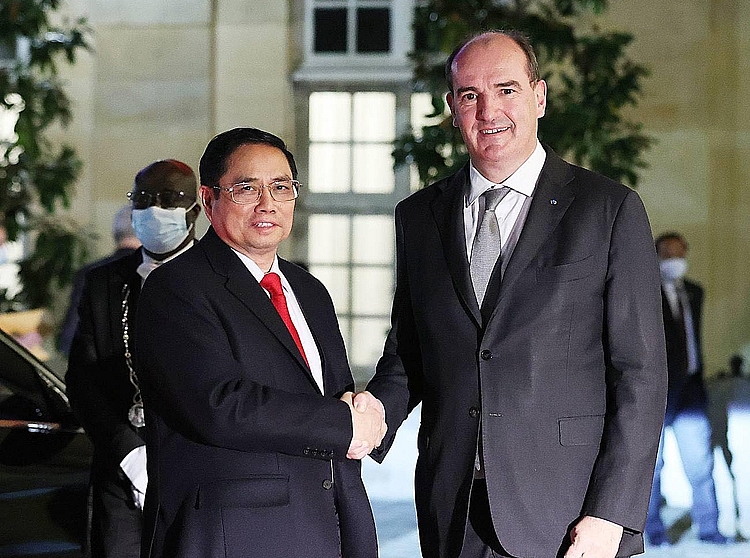 Thủ tướng Phạm Minh Chính và Thủ tướng Pháp Jean Castex