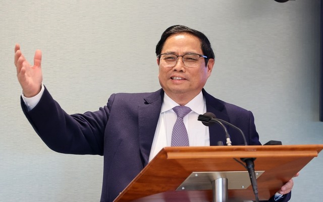 Thủ tướng Phạm Minh Chính phát biểu tại Diễn đàn doanh nghiệp Việt Nam - Hà Lan. Ảnh: VGP