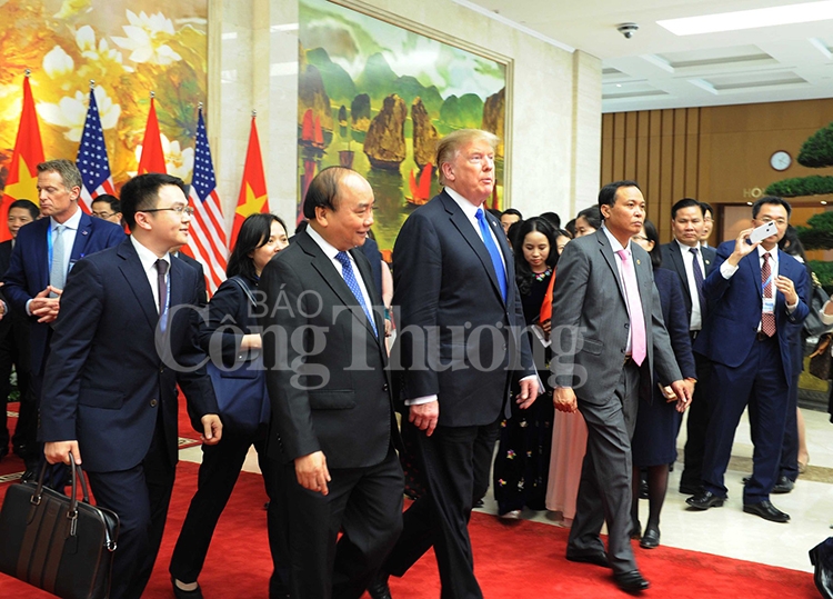tong bi thu chu tich nuoc va thu tuong viet nam tiep va lam viec voi tong thong hoa ky