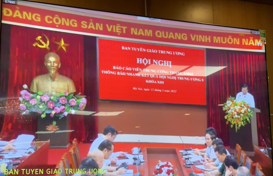 Hội nghị trực tuyến thông báo nhanh kết quả Hội nghị lần thứ 5 Ban Chấp hành Trung ương khóa XIII