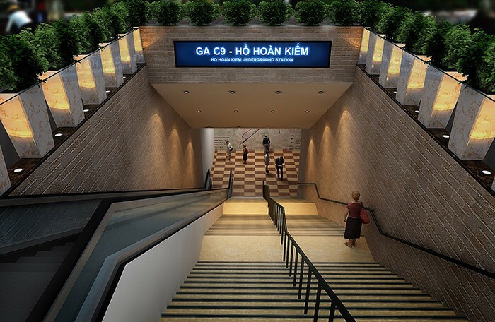 Phối cảnh ga ngầm C9, Dự án metro số 2 Hà Nội