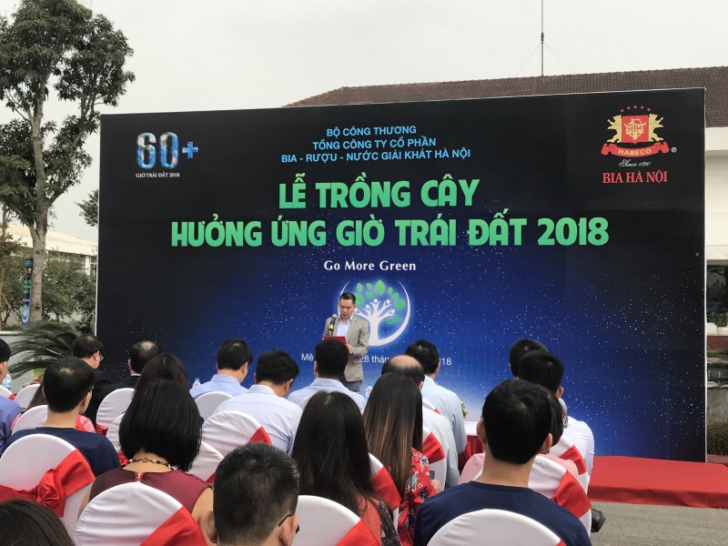 Habeco tổ chức lễ trồng cây hưởng ứng giờ trái đất 2018