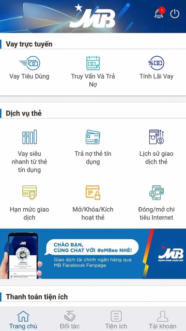 vay thau chi khong can tai san bao dam voi app ngan hang mbbank