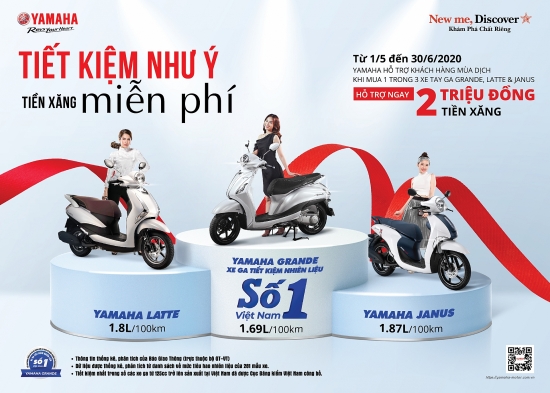 bo ba xe tay ga tiet kiem xang yamaha hut khach voi uu dai khung