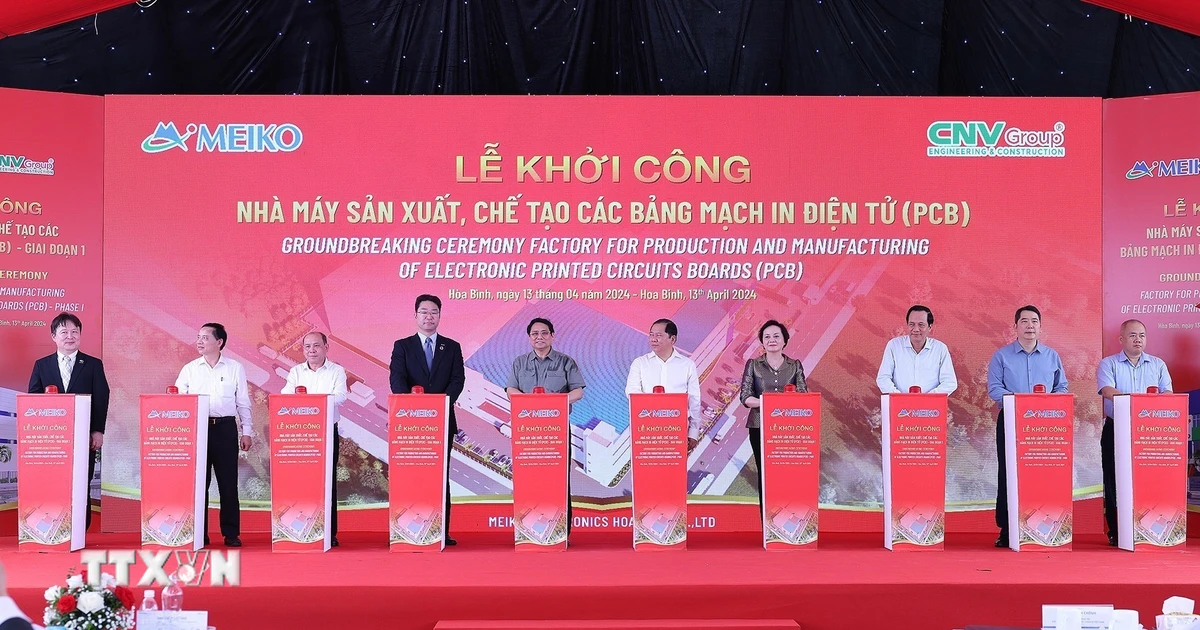 Thủ tướng dự lễ khởi công Nhà máy sản xuất, chế tạo các loại bảng mạch in điện tử