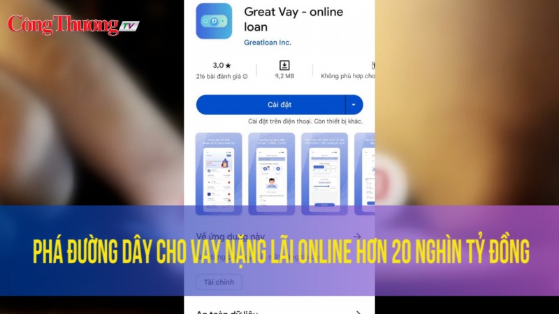 Phá đường dây cho vay nặng lãi online hơn 20 nghìn tỷ đồng