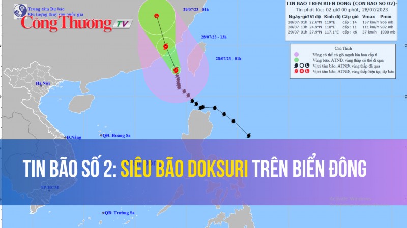 Tin bão số 2: Siêu bão Doksuri trên Biển Đông