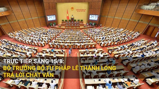 Trực tiếp: Bộ trưởng Bộ Tư pháp Lê Thành Long trả lời chất vấn