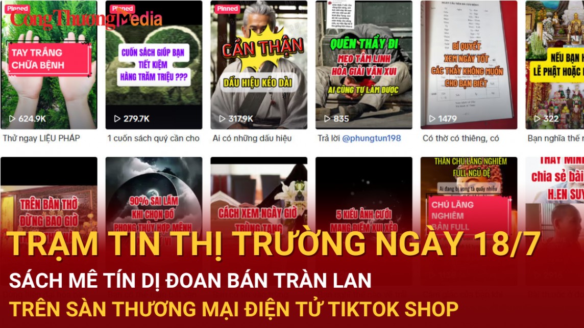 Trạm tin thị trường ngày 18/7: Sách mê tín dị đoan bán tràn lan trên sàn thương mại điện tử Tiktok Shop