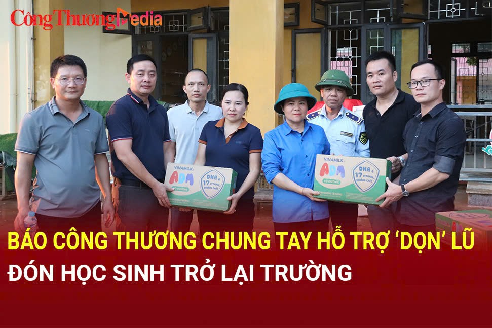 Báo Công Thương chung tay hỗ trợ 'dọn' lũ, đón học sinh trở lại trường
