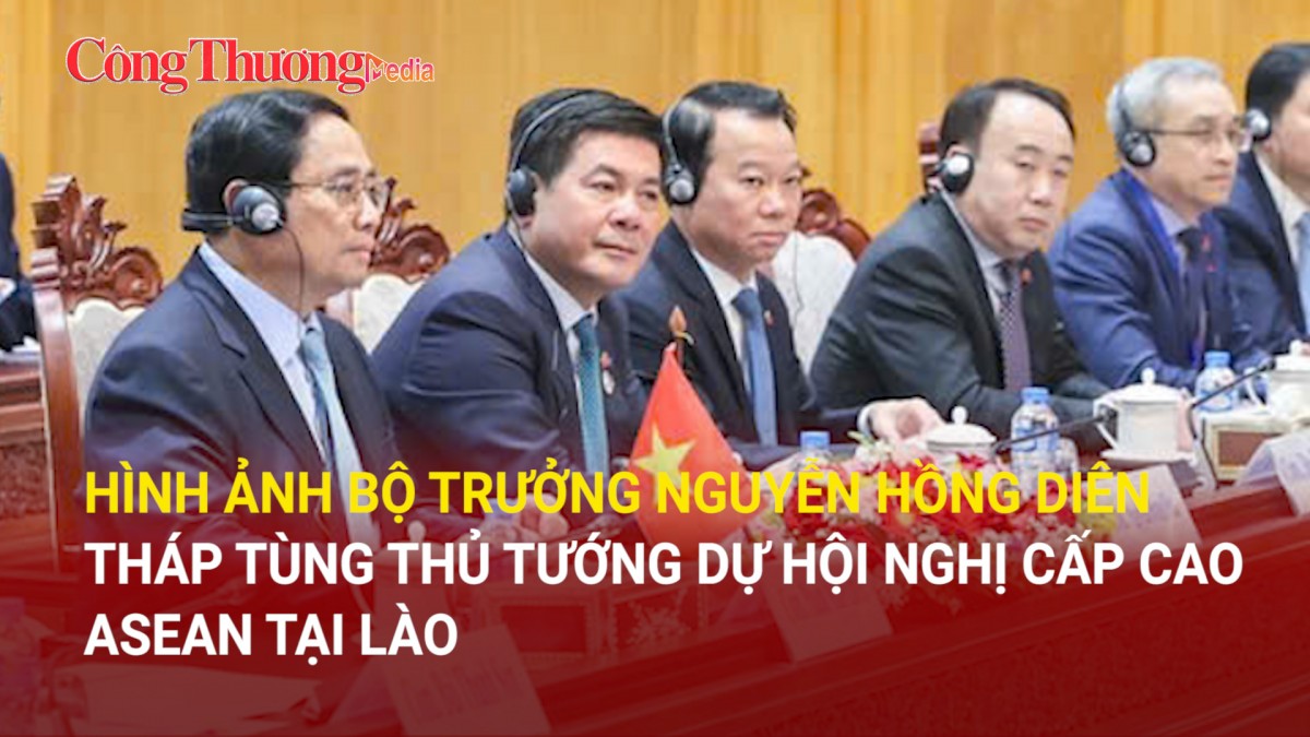 Hình ảnh Bộ trưởng Nguyễn Hồng Diên tháp tùng Thủ tướng dự Hội nghị cấp cao ASEAN tại Lào