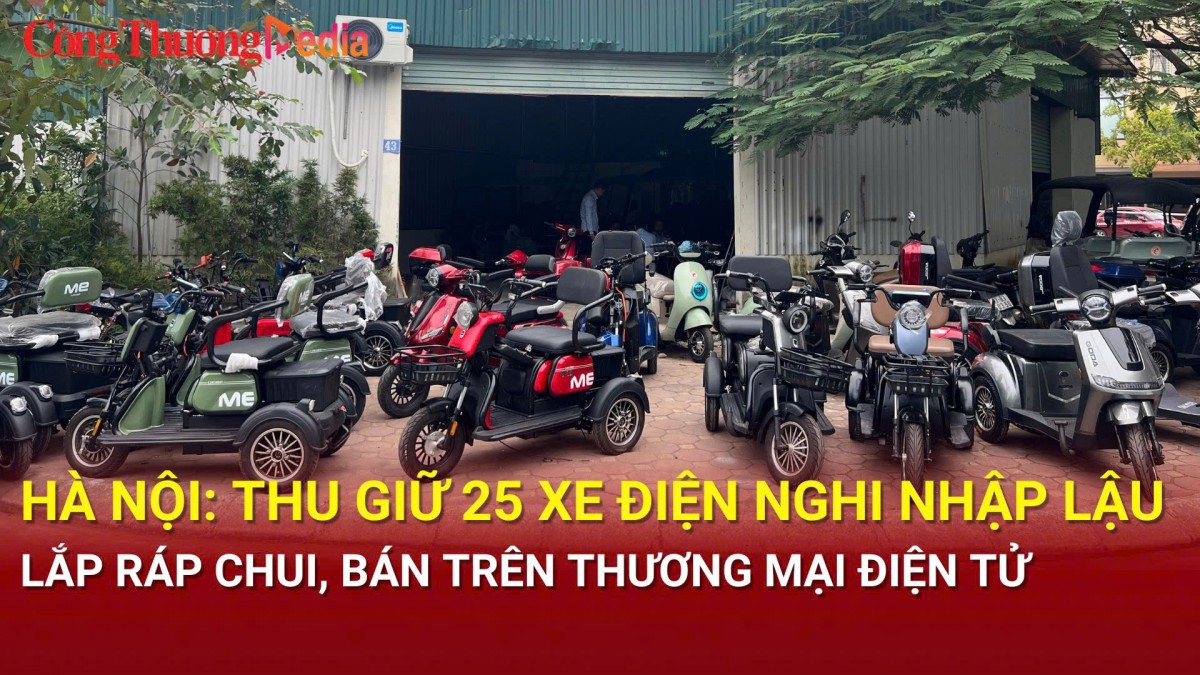 ha noi thu giu 25 xe dien nghi nhap lau lap rap chui ban tren thuong mai dien tu