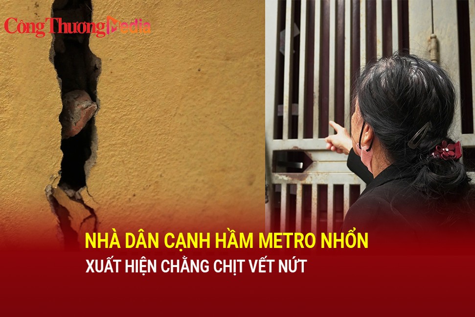 Nhà dân cạnh hầm metro Nhổn xuất hiện chằng chịt vết nứt