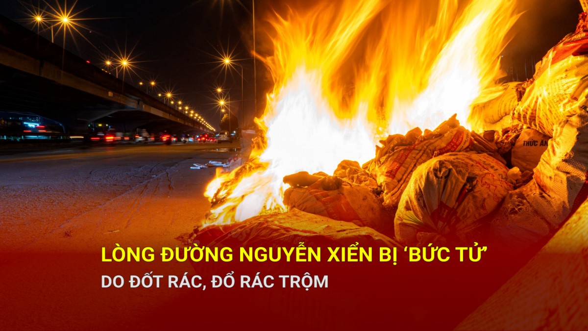 Hà Nội: Lòng đường Nguyễn Xiển bị 'bức tử' do đốt rác, đổ rác trộm