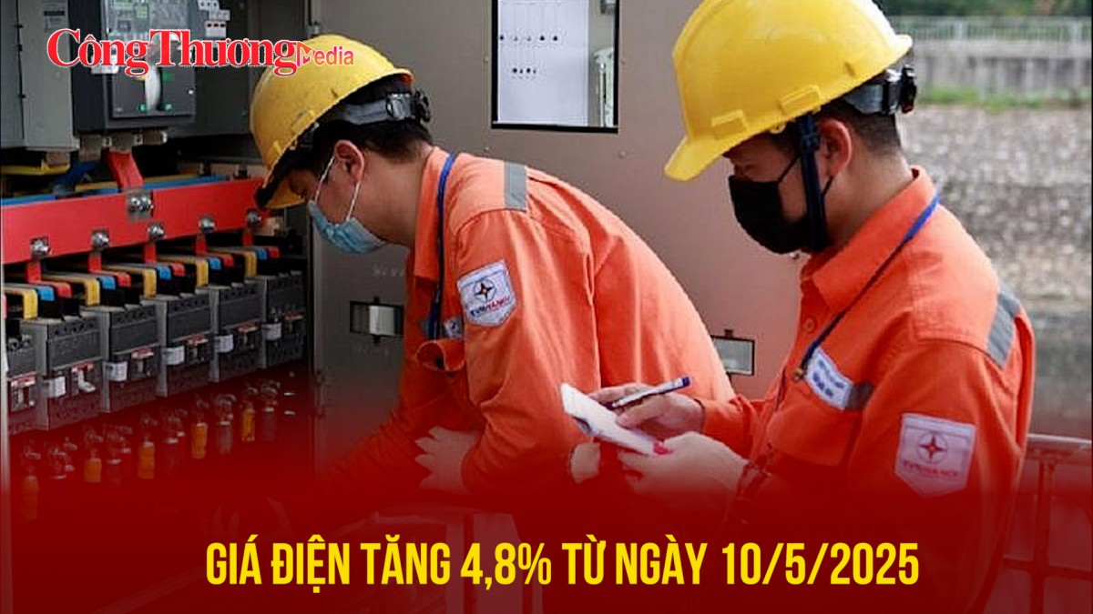 Giá điện tăng 4,8% từ ngày mai, 10/5/2025