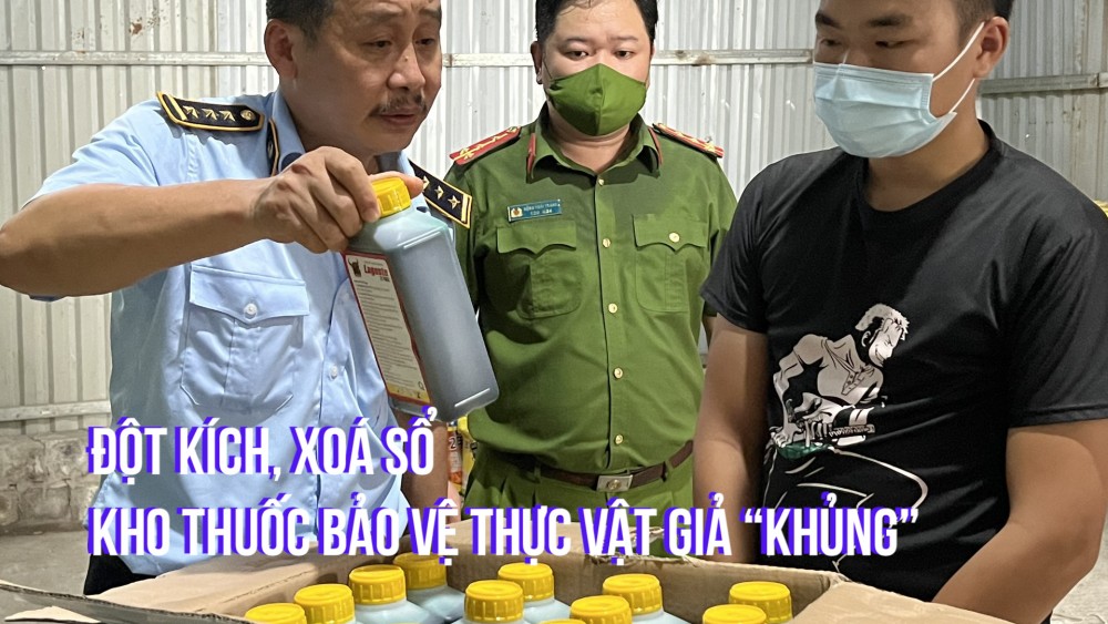 Đột kích, xoá sổ kho thuốc bảo vệ thực vật giả “khủng”